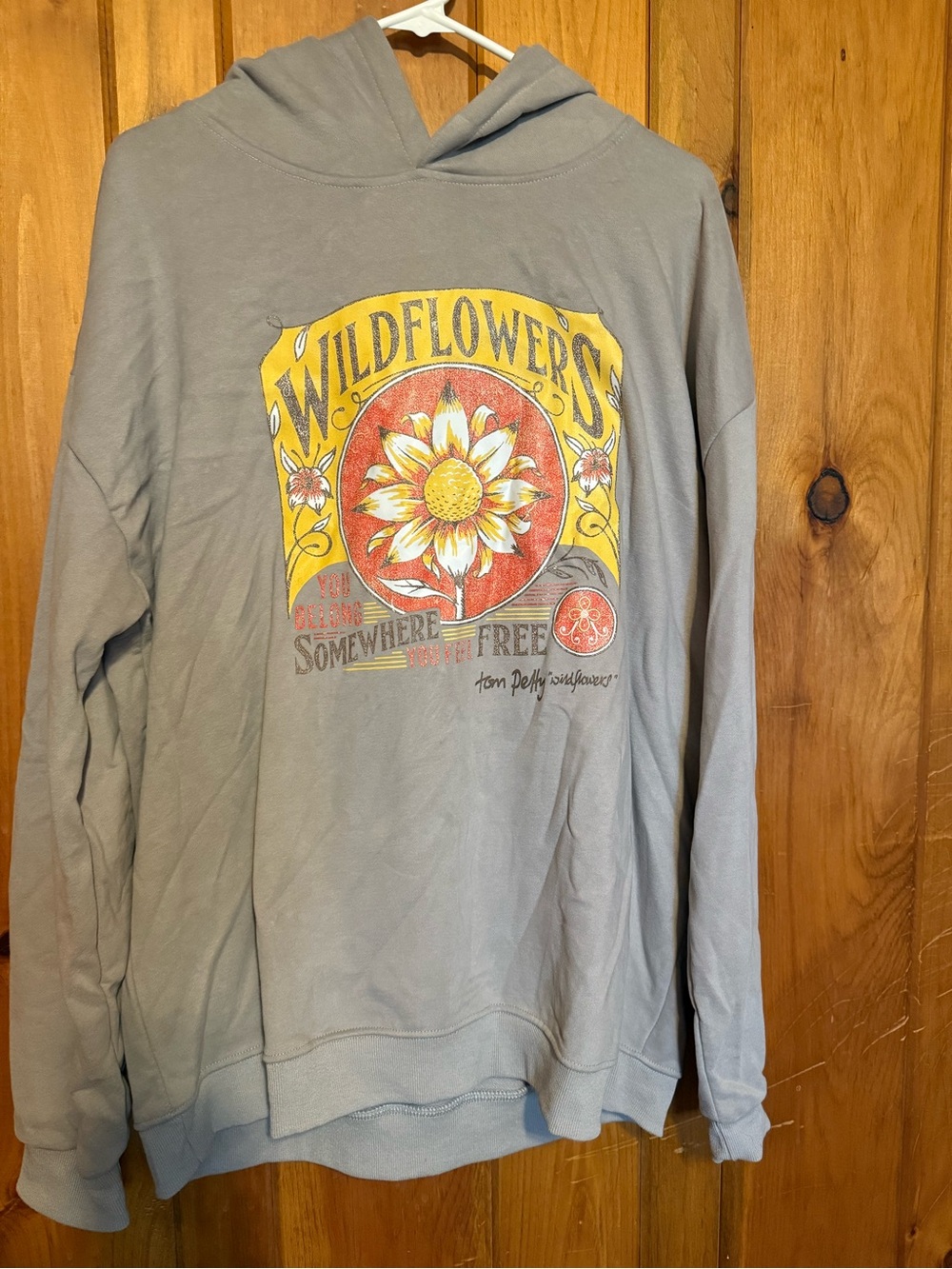 Wildflowers Graphic Hoodie Sweatshirt - Gray